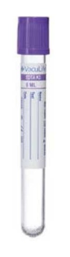 ВакуЛайф Одноразові вакуумні пробірки для забору крові, К3 ЕДТА, 13×100 мм (mm), 6 мл (ml)